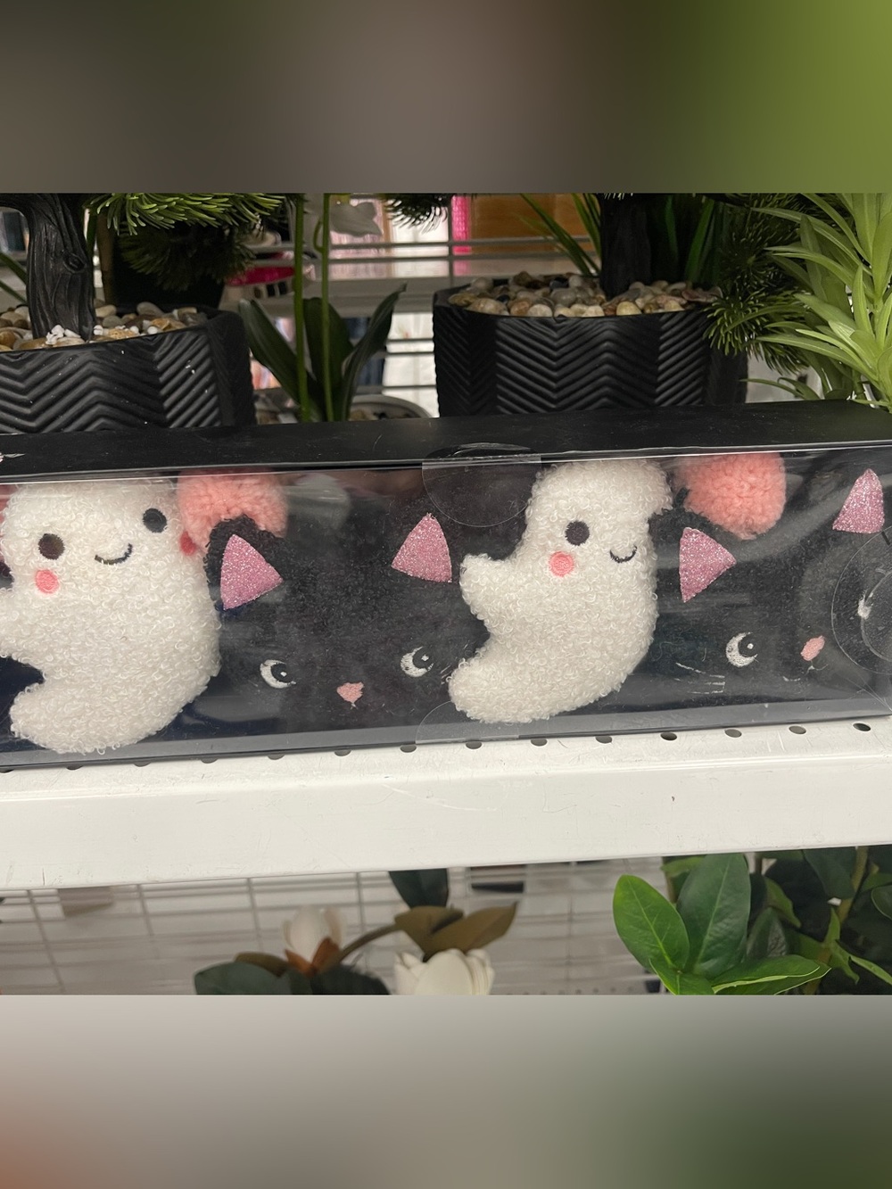 Cute Halloween Black Cats, Ghosts, & Pink Pompoms  🐈‍⬛ 👻🩷 6ft Garland NWT
